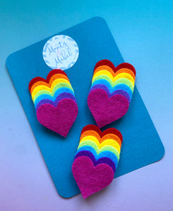 Sale: Felt Rainbow Hearts