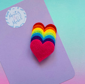 Sale: Felt Rainbow Hearts