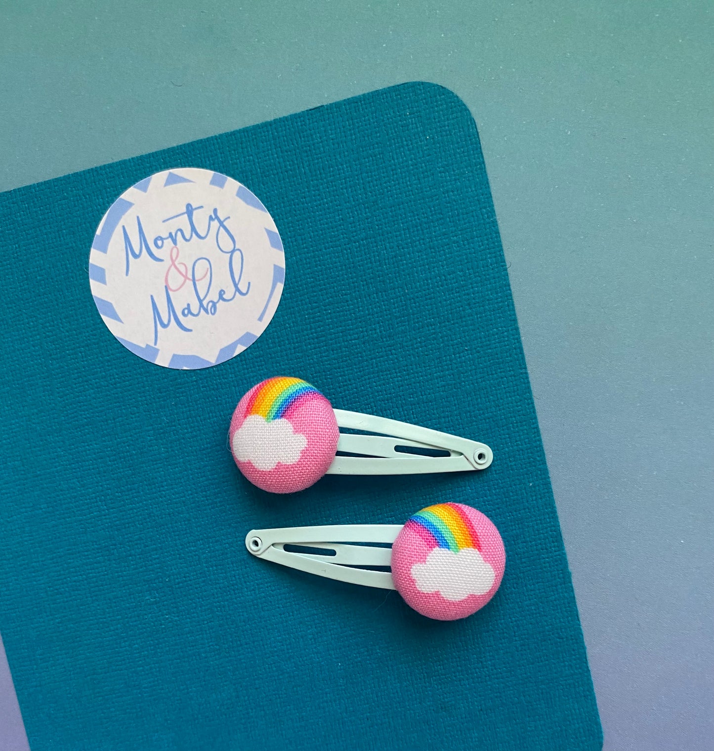 Sale: Pink Rainbows Tiny Clips (Pair)