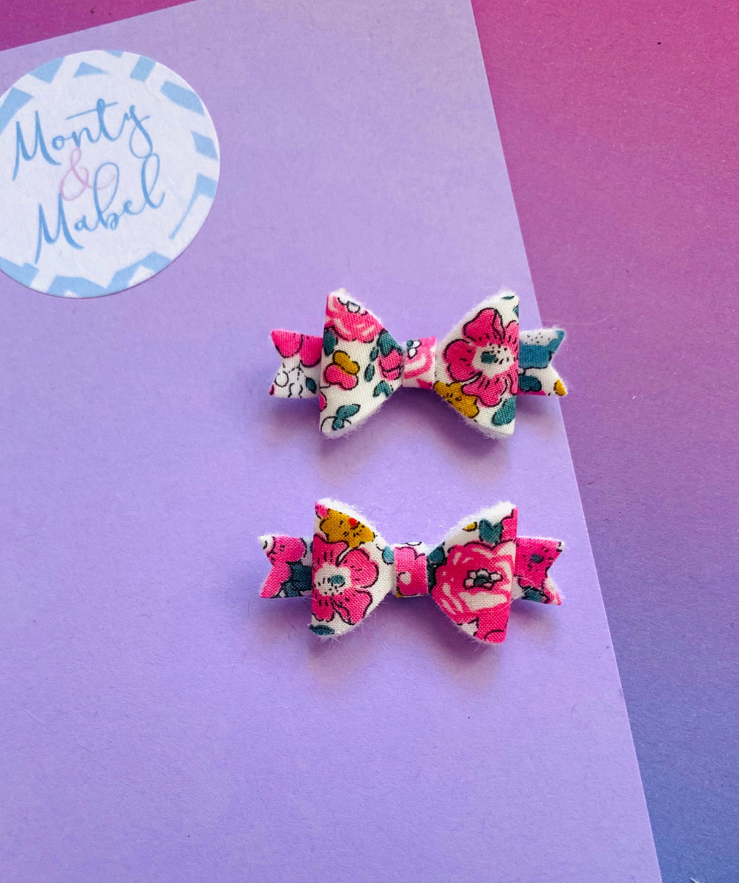 Sale: Liberty Floral Diddy Bow Fringe Clip