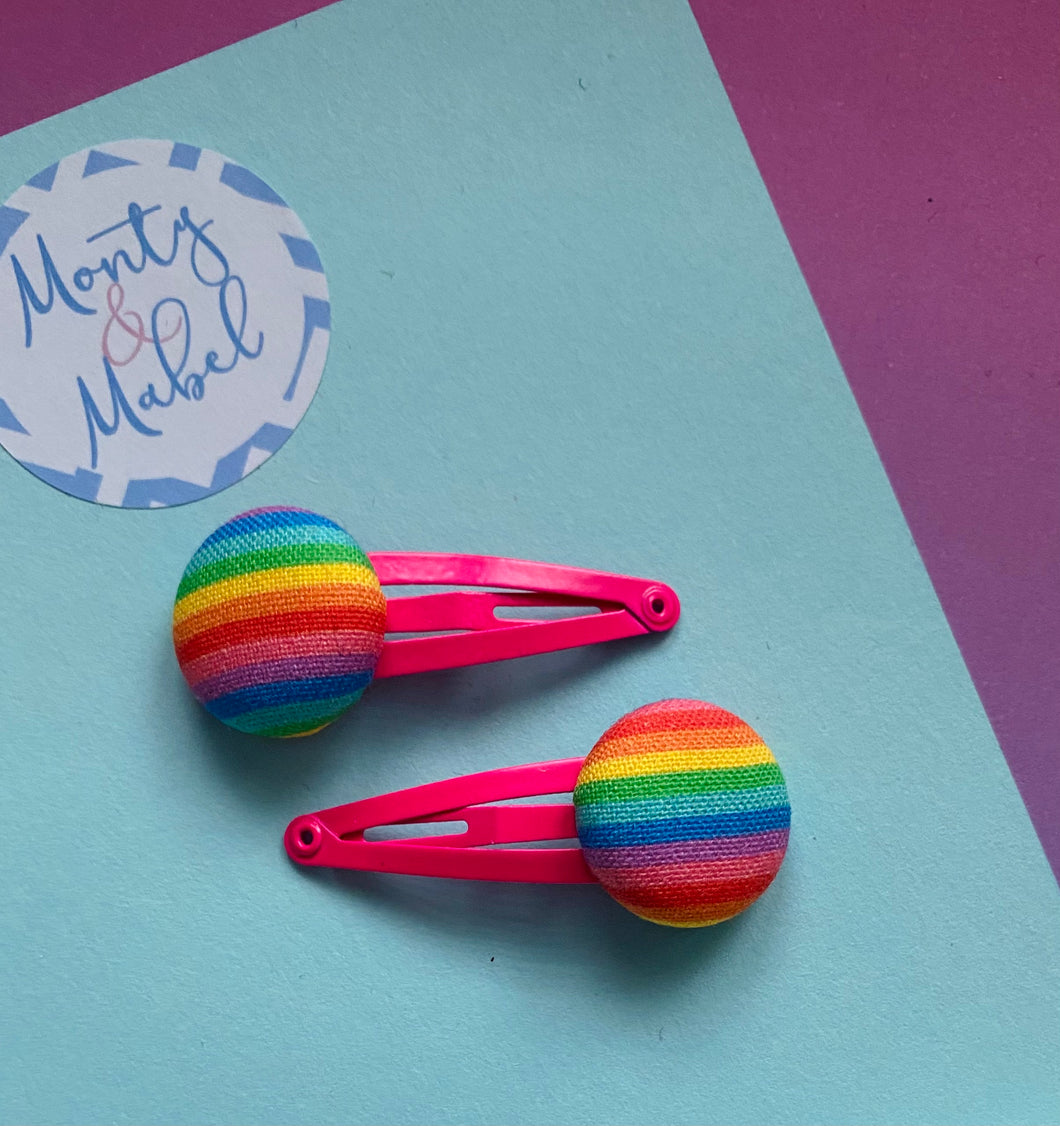 Sale: Rainbow Stripes Tiny Clips (Pair)